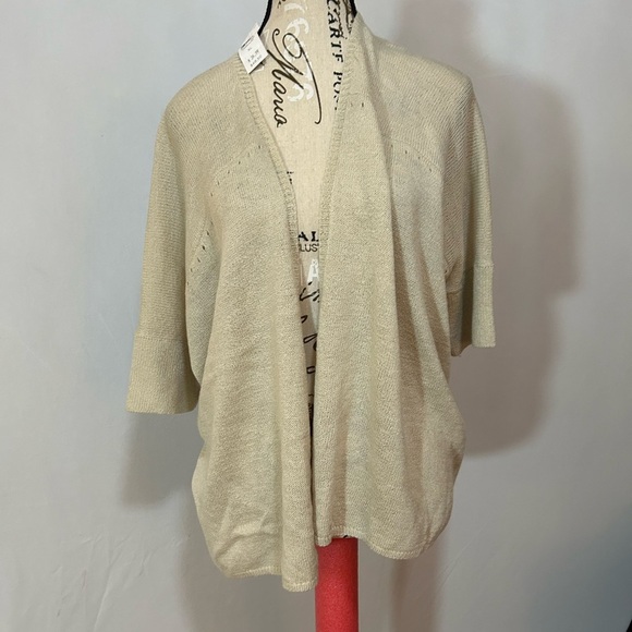 LOFT Cream Cardigan Sweater Lightweight Open-Front - Picture 1 of 9